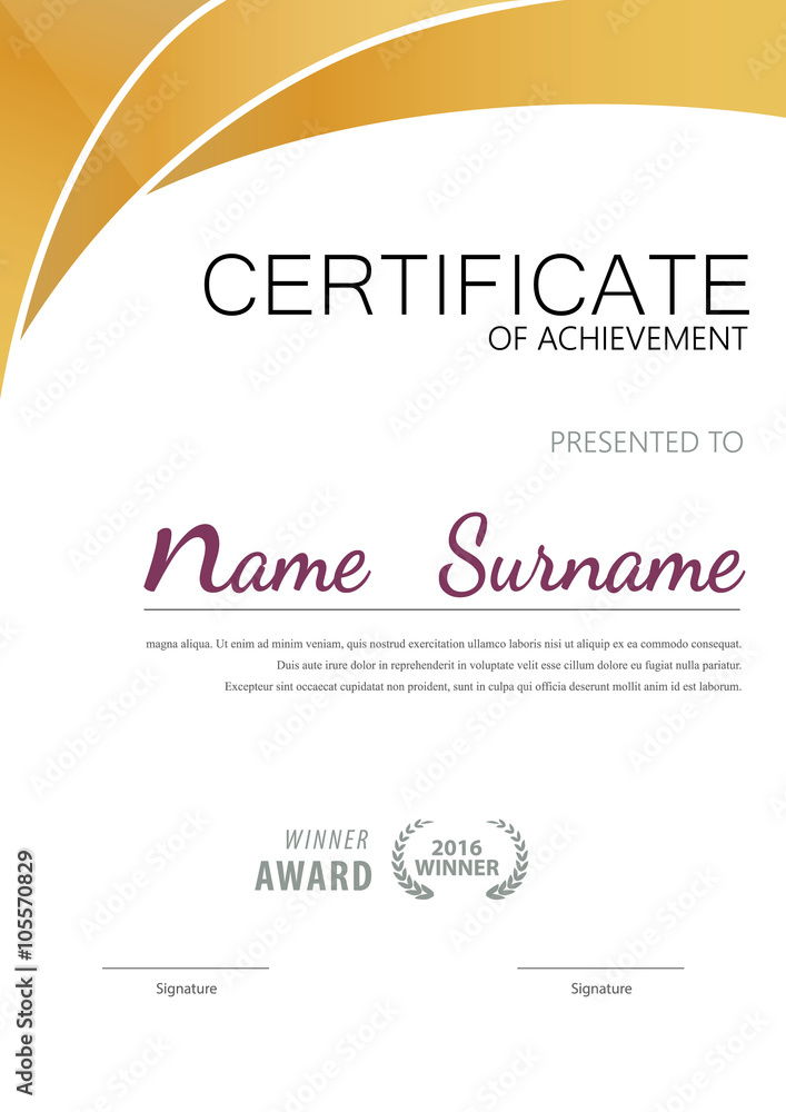 Fototapeta premium certificate template,diploma layout,A4 size ,vector