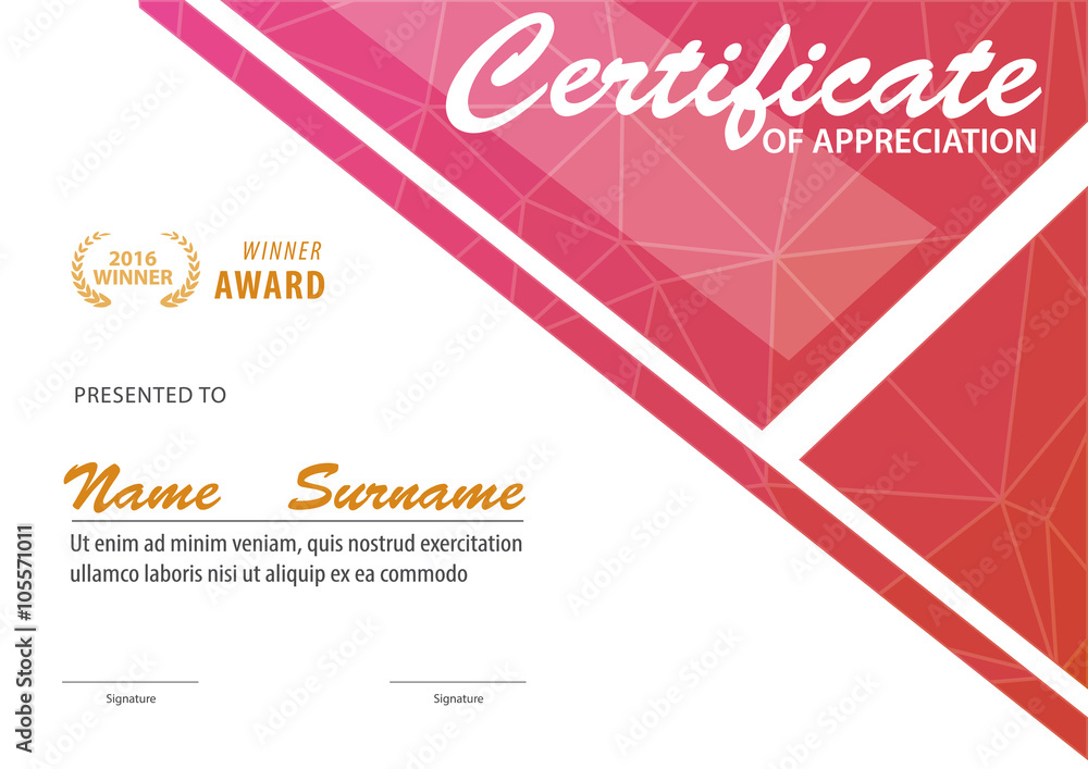 modern certificate template ,diploma layout