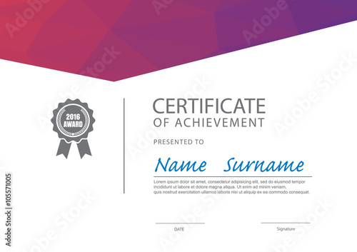 modern certificate template ,diploma layout