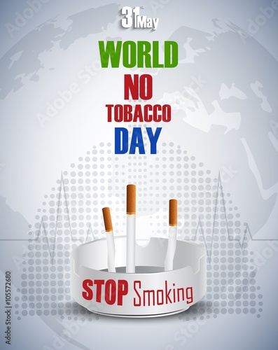 Ashtray with cigarettes for 31st May world No tobacco day