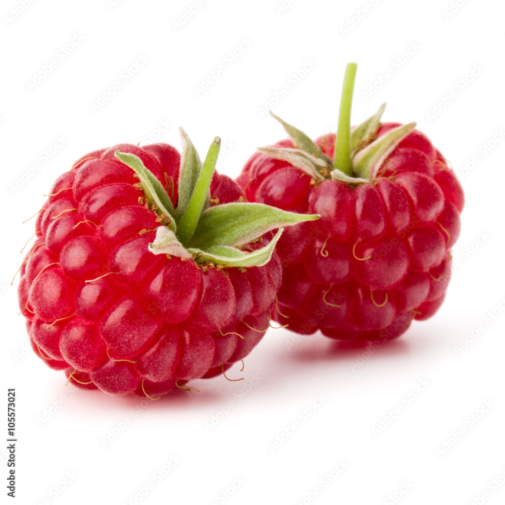 ripe raspberries isolated on white background close up ripe raspberries isolated on white background close up