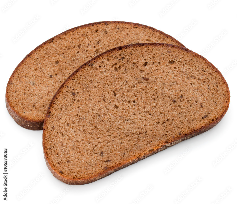 Fresh sliced rye bread loaf isolated on white background cutout Fresh sliced rye bread loaf isolated on white background cutout
