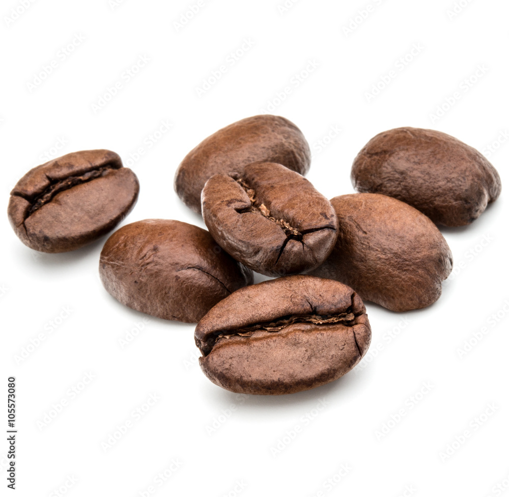 roasted coffee beans isolated in white background cutout roasted coffee beans isolated in white background cutout