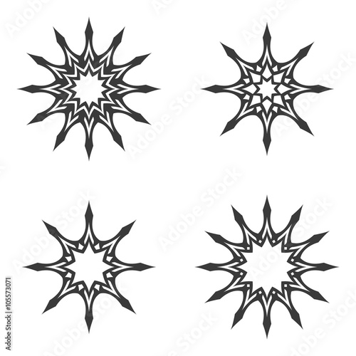 Set of abstract stars for design  decoration 
