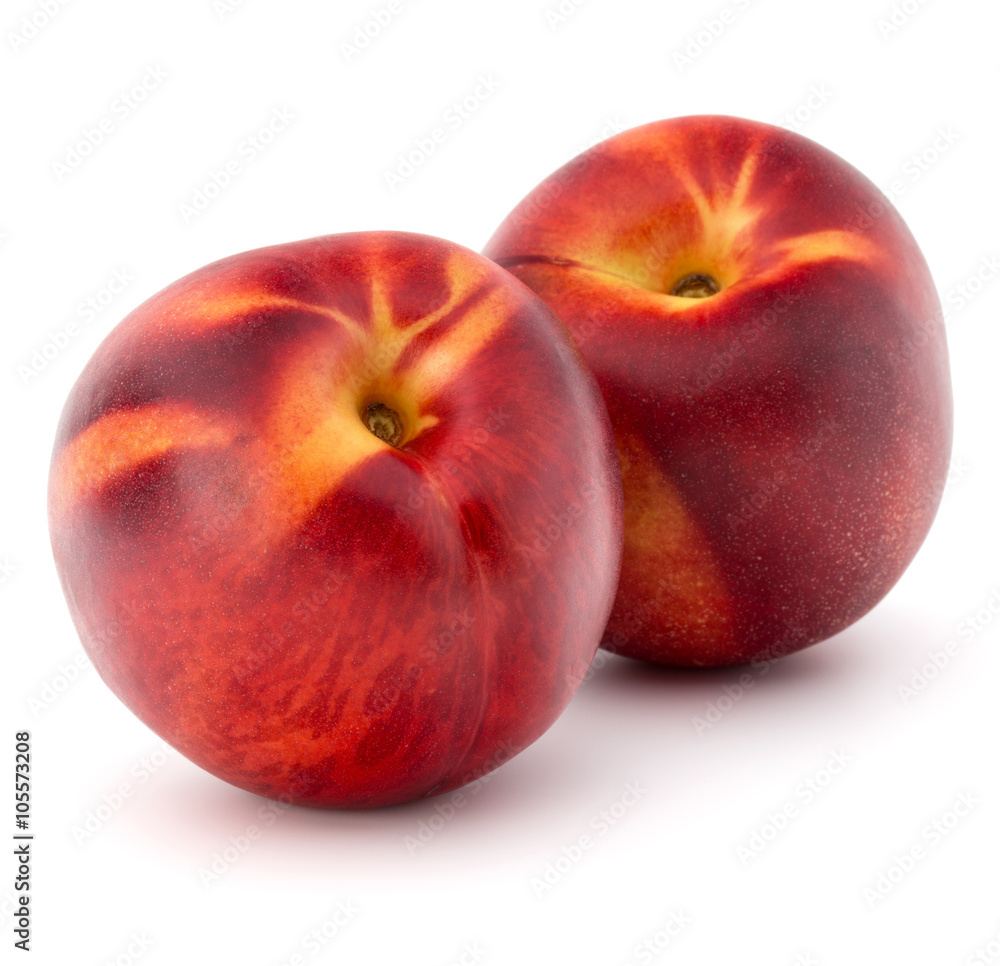 Nectarine fruit isolated on white background close up Nectarine fruit isolated on white background close up