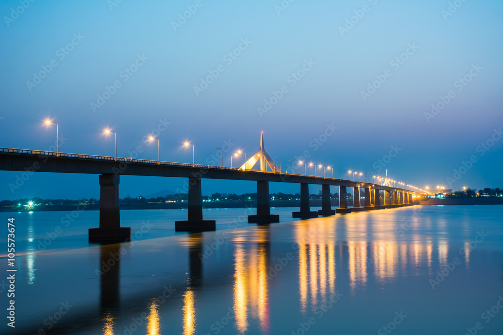 Bridge at The Mekong River 
Between Thailand and Laos