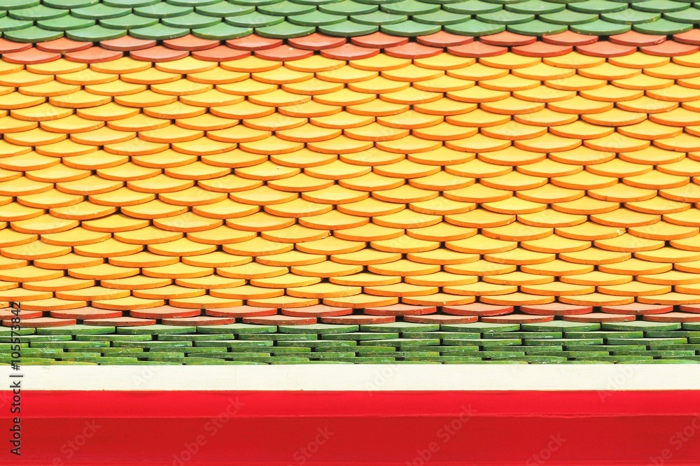 Obraz premium new roof tiles of Thai temple