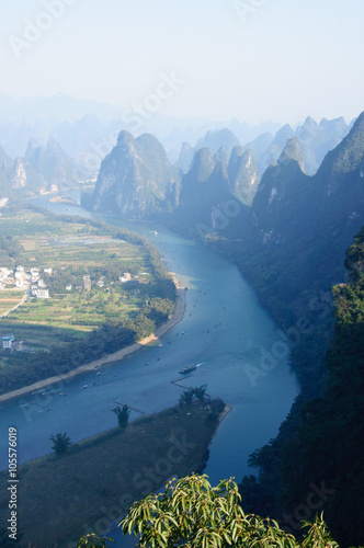 The beautiful mountains and river in Guilin, China