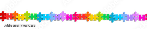 Banner Band Regenbogen puzzle reihe Verbindung teile elemente