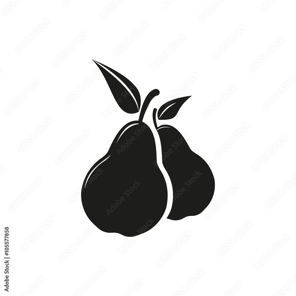Vector illustration of two pears isolated on white background Vector illustration of two pears isolated on white background