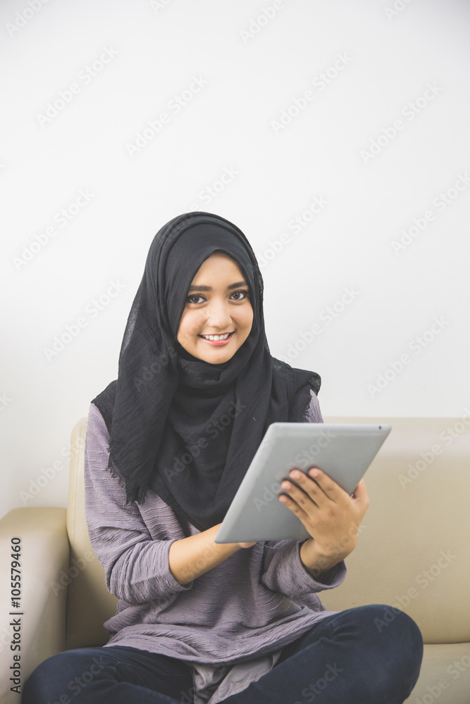 Beautiful asian girl with tablet computer Beautiful asian girl with tablet computer