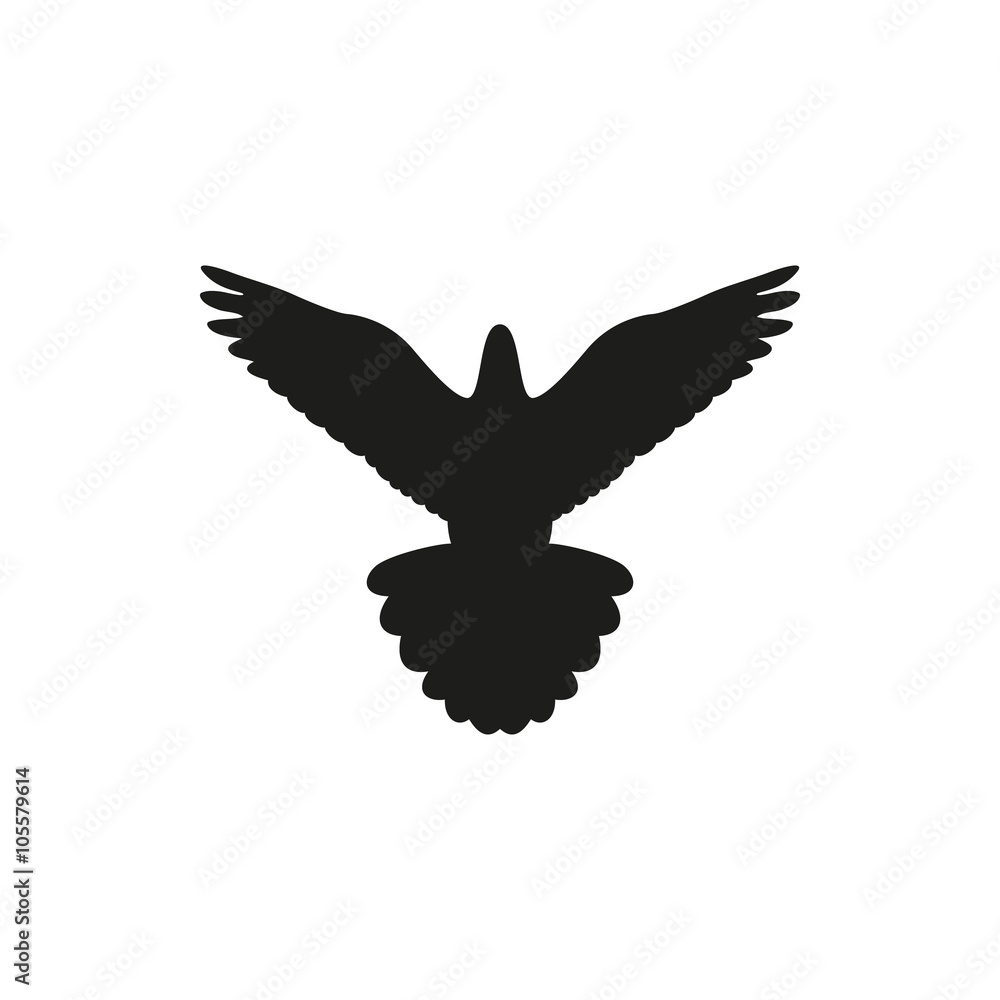 Obraz premium Simple black bird isolated style, logo