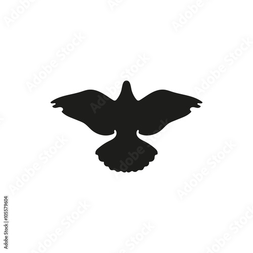Simple black dove pigeon silhouette icon grove up 