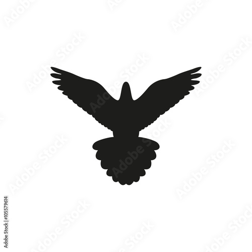 Simple black bird isolated style, logo