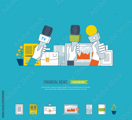 Financial news and strategy, planning strategy concept.  Press conference.