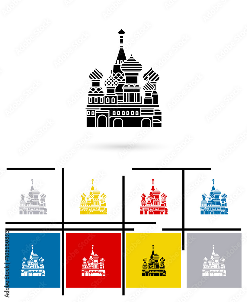 St Basil Cathedral icon or st Basil Cathedral sign. Vector st Basil Cathedral pictogram or st Basil Cathedral symbol