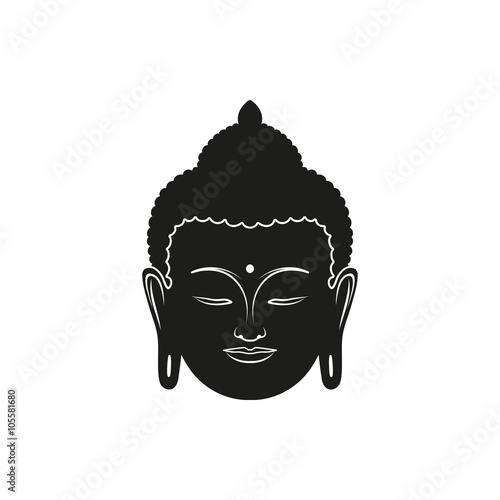 Vector illustration of beautiful buddha face isolated on white background.