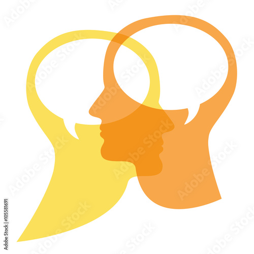 Icon: Seelenverwandtschaft / orange-gelb, Vektor, freigestellt