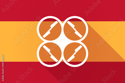Spain  long shadow flag with a drone