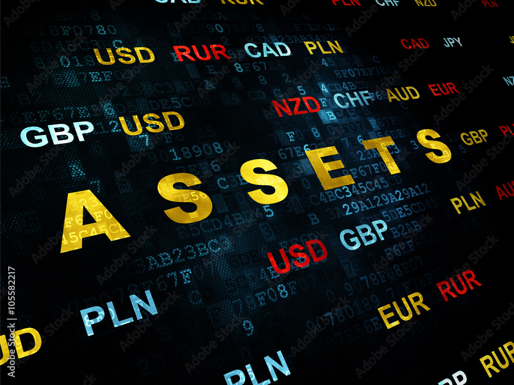 Banking concept: Assets on Digital background Banking concept: Assets on Digital background