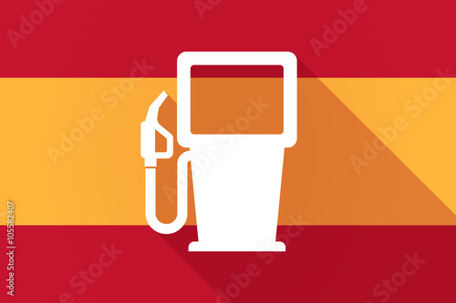 Spain  long shadow flag with a gas station