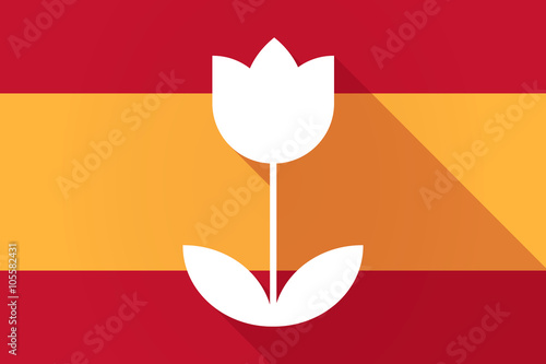 Spain  long shadow flag with a tulip