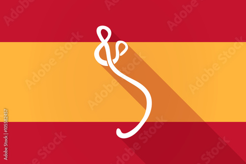 Spain  long shadow flag with  an ebola sign