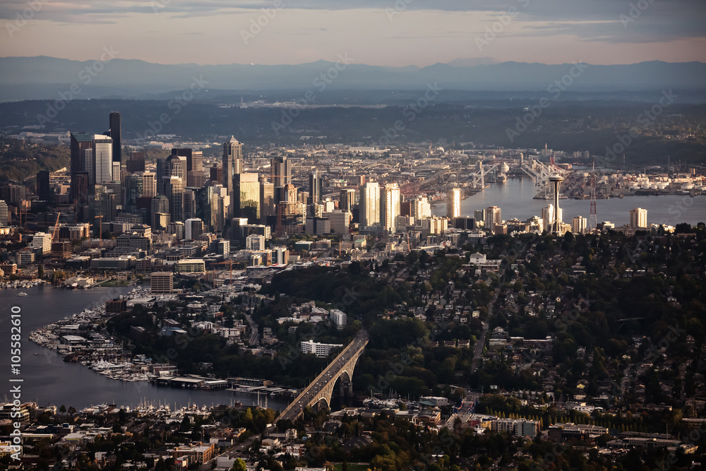 Obraz premium Downtown Aerial View – Seattle