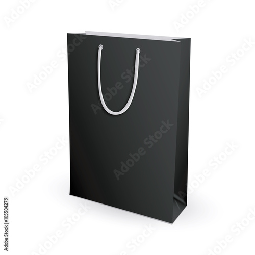 Empty Shopping Bag on white for advertising and branding. Isolated on White Background. Mock Up Template Ready For Your Design. Product Packing Vector illustration.