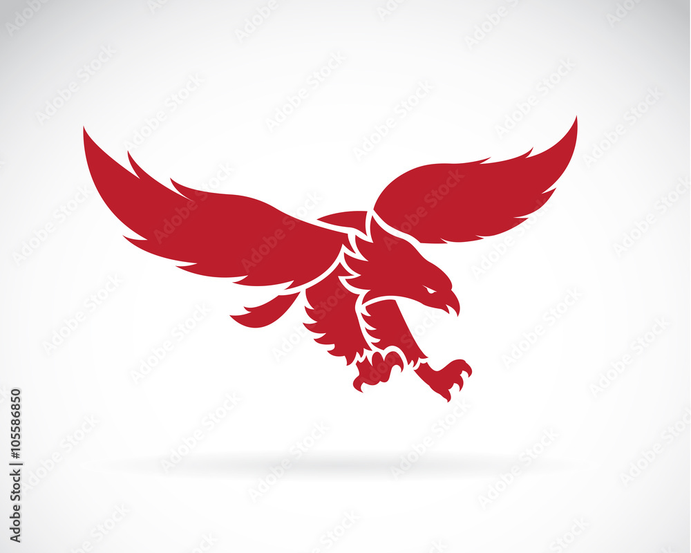 Obraz premium Vector image of an eagle design on white background