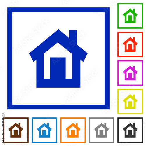 Home framed flat icons