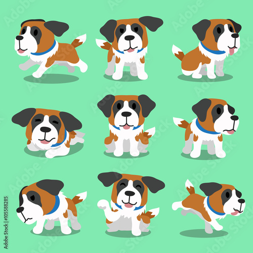 Cartoon character saint bernard dog poses