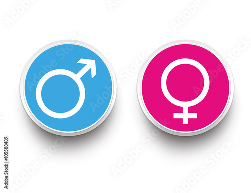 Male Female Paper Buttons