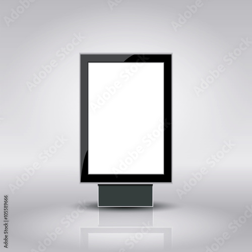 Template for advertising and corporate identity. Vertical citylight. Blank mockup for design. Vector white object.