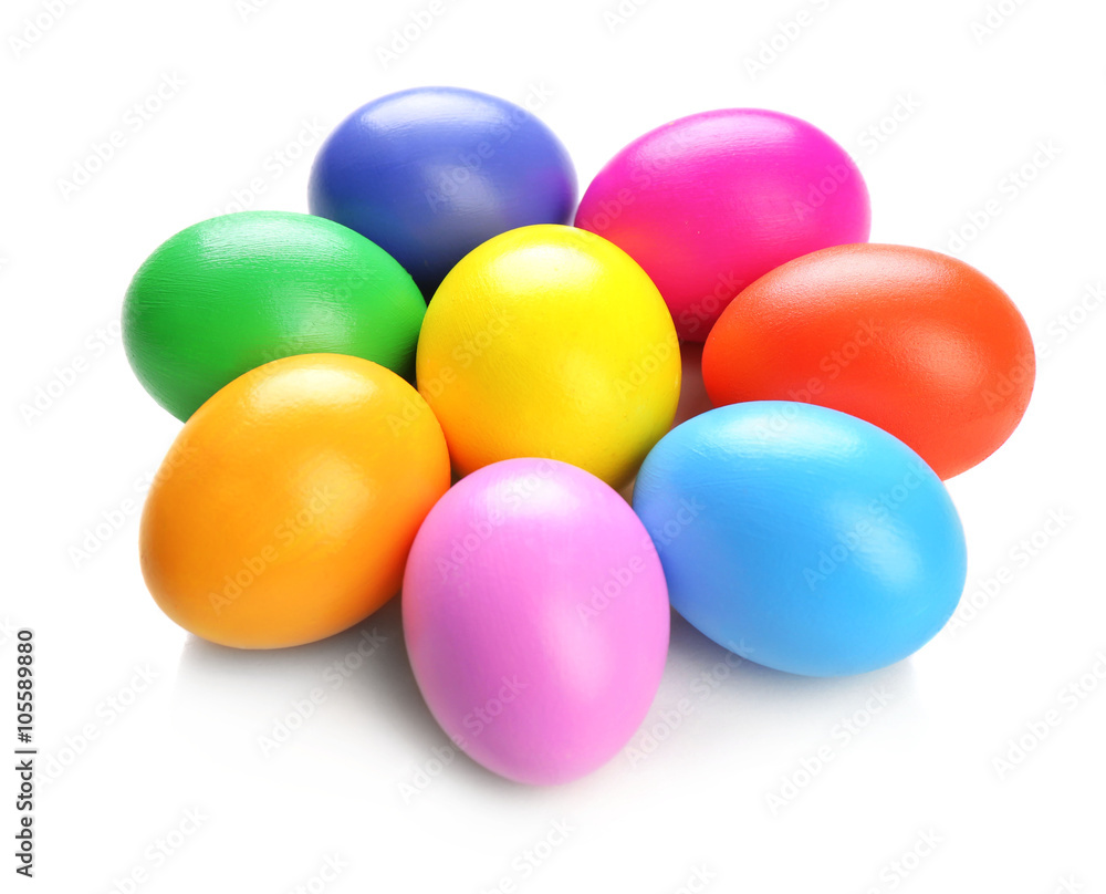 Colorful Easter eggs isolated on white Colorful Easter eggs isolated on white