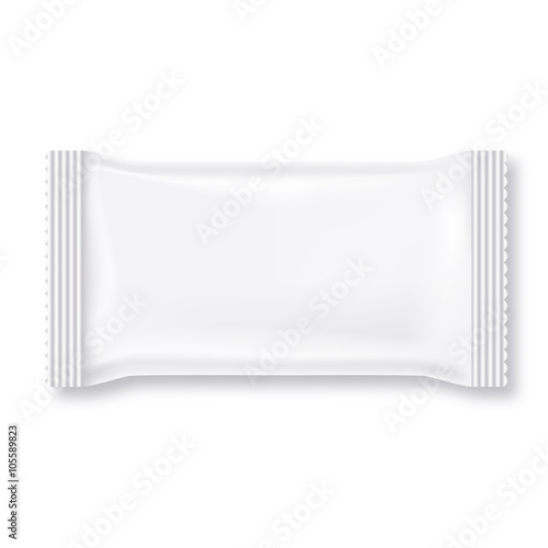 White wet wipes package isolated on white background. Ready for your design. Packaging collection.