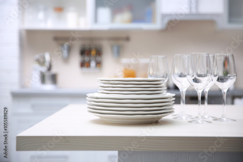 Prepared clean dishes for d...