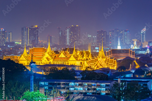 Grand Palace at twilight time at bangkok city, Thailand photo