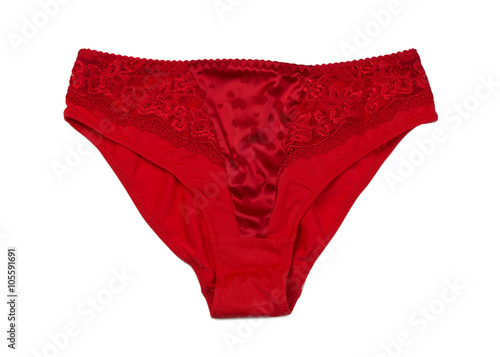 Red satin panties women.
