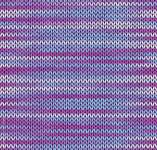 Style Seamless Knitted Pattern. Blue Pink White Color Illustrati