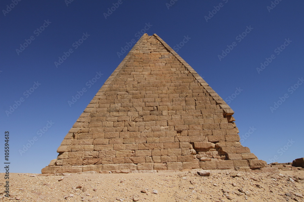 Damaged pyramid in Karima