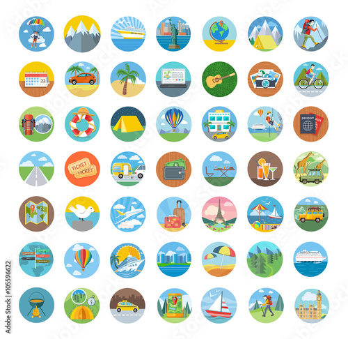 Set of Travel Icon Flat Design