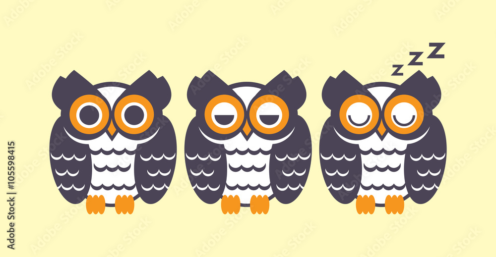 Owl sleep vector design.