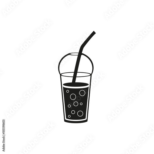 Simple black cup template for soda or cold beverage
