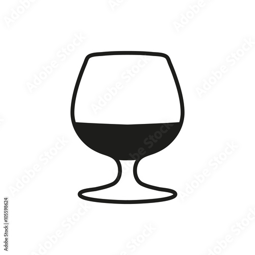 The glass with brandy icon vector