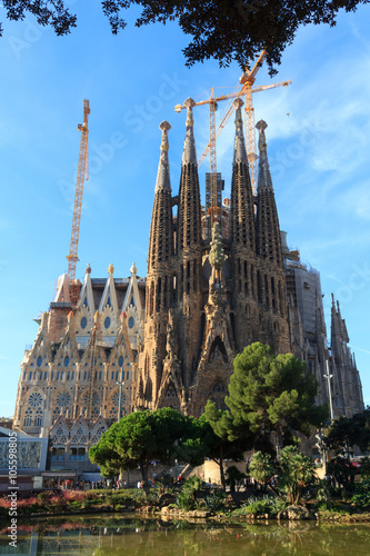 Basilica church Sagrada Familia in Barcelona, Spain