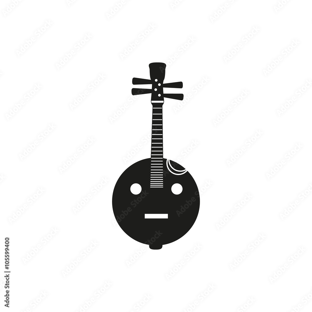 Naklejka premium Vector illustration of acoustic lute on white background
