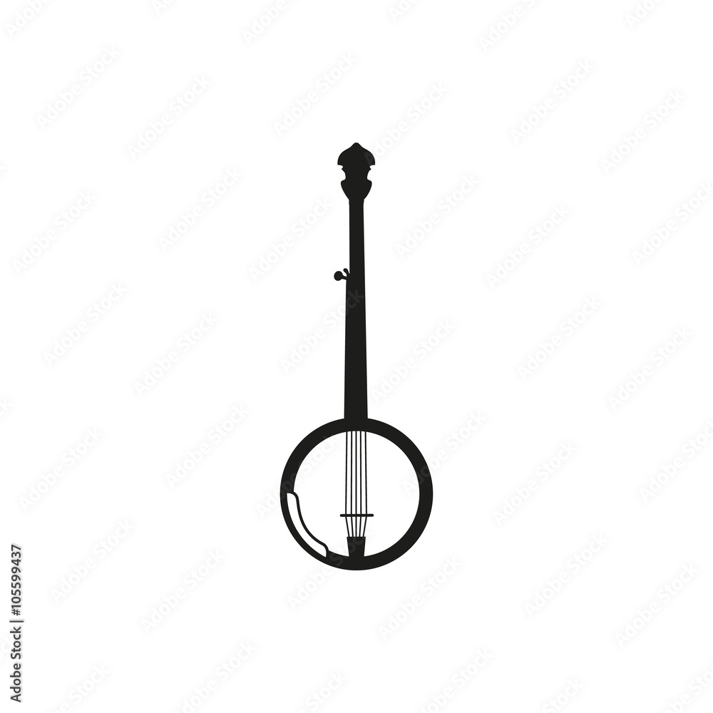 Vector illustration of acoustic Banjo on white background Vector illustration of acoustic Banjo on white background