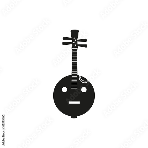Vector illustration of acoustic lute on white background