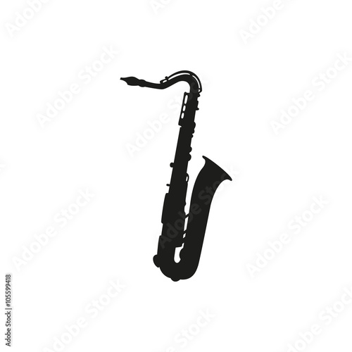 Vector illustration of saxophone on white background